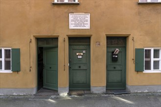 Three entrance doors of the residential houses in the Jakob Fugger Siedlung