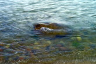 Stone under water