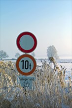 Traffic signs in winter
