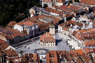 View of the City Hall and the Black Church in Brasov