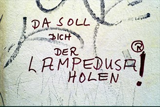 Graffiti on a house wall