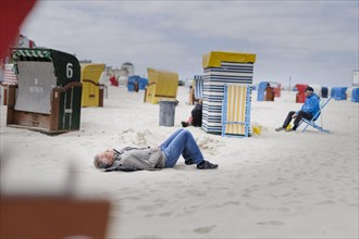 Topic: Resting. Midday nap on the beach of Borkum.