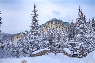 Winter Landscape at Chateau Lake Louise Hotel