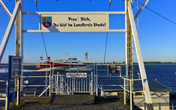 Ferry pier in Luehe on the Elbe