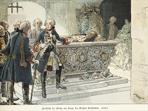 Frederick the Great at the coffin of the Great Elector 1750