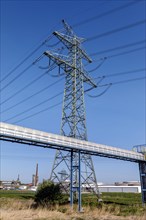 High-voltage power line at Holstendamm in Brunsbuettel