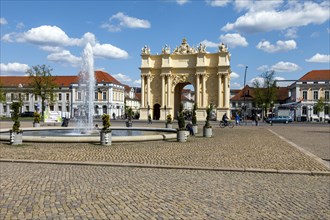 Luisenplatz with fountain and the Brandenburg Gate Potsdam