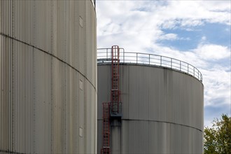 BASF tank farm in Duesseldorf at Reisholz harbour