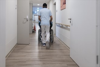 In the corridor of a nursing home