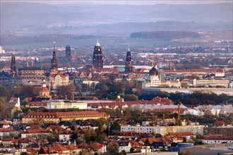 View into the Elbe valley of the state capital Dresden