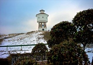 Water tower in winter on the island of Langeoog