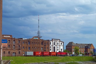 Old warehouses at Holz und Fabrikenhafen in Bremen