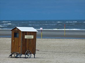 Beach caravan on the North Sea coast on the island of Spiekeroog