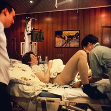 The birth of a child in hospital