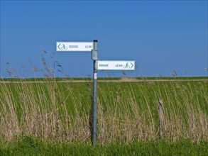 Signposts for cyclists in Butjadingen