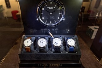 Showcase with high-quality wristwatches