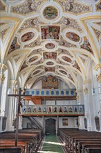Ceiling frescoes and organ loft