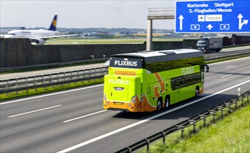Flixbus on the road on the motorway