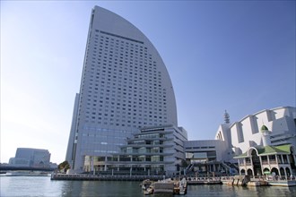 Pukari Sanbashi floating pier and Yokohama Grand Intercontinental Hotel port of Yokohama Kanagawa Japan