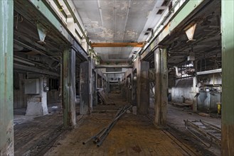 Dismantled production rooms of a former paper factory