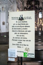 Information board. Information board in Benediktbeuern Monastery