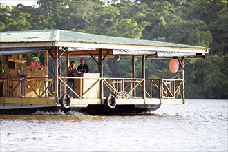 Raft boat on the canal in Tortuguero National Park