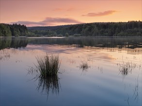 Heyda Dam in the Thuringian Forest at sunset