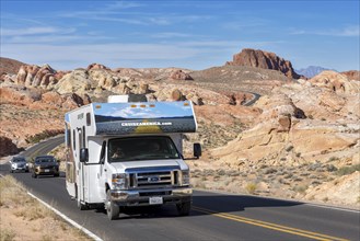 Motorhome driving on scenic road
