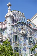 Artistic facade of Casa Batllo by Antoni Gaudi