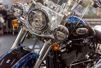 Headlight of a Harley-Davidson Heritage Classic
