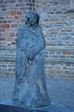 Sculpture Hildegard von Bingen by Karlheinz Oswald 2012 in front of the St. Hildegard and St. Rupertus Church