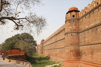 Moat and outer wall of the Red Fort