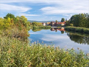 The village of Sallmannshausen on the Werra River on the former inner-German border
