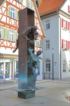 Panscherbrunnen with sculptures by the artist Karl Friedrich Nuss 1984