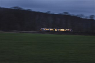 A train of the Laenderbahn Trilex in the border triangle of Germany