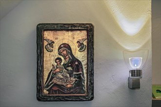 Icon with Mary and Child Jesus in the prayer room