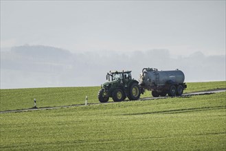 Tractor with slurry tanker