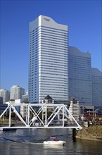 Office Buildings by the canal in Minato Mirai 21 Yokohama city Kanagawa Japan Asia