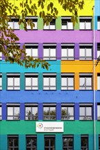 Colourful paint on the facade