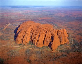 Aerial view of Ayers Rock Northern Territory Australia