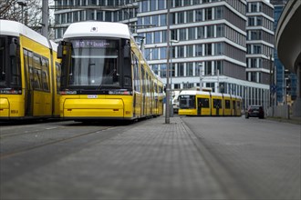 Trams near the main station in Berlin