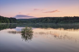 Heyda Dam in the Thuringian Forest at sunset