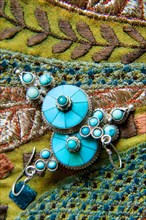 Turquoise ethnic earrings