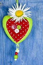 Fabric heart with buttons