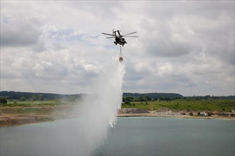 German Armed Forces helicopter with fire extinguishing tank 5000 litres