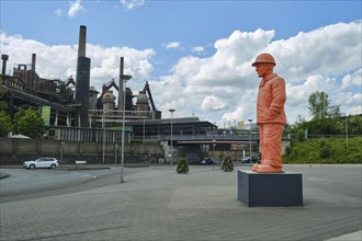 Monument in front of the Voelklingen Ironworks