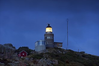 The Kullen Lighthouse at night by the mouth of Oeresund at Kullaberg
