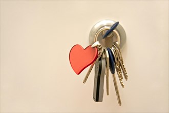 Door lock with key chain