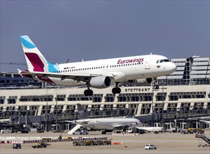 Airbus A320-200 of the airline Eurowings during landing