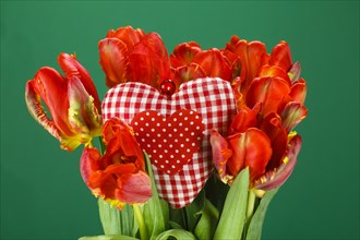 Tulip Bouquet and Fabric Heart